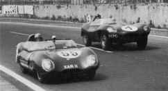 The '57 index winner and a D-type Jag at LeMans